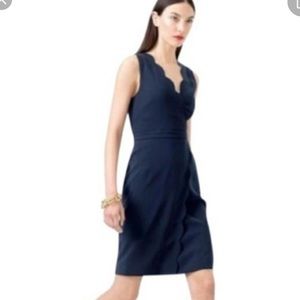 Jcrew Navy Scallop Dress